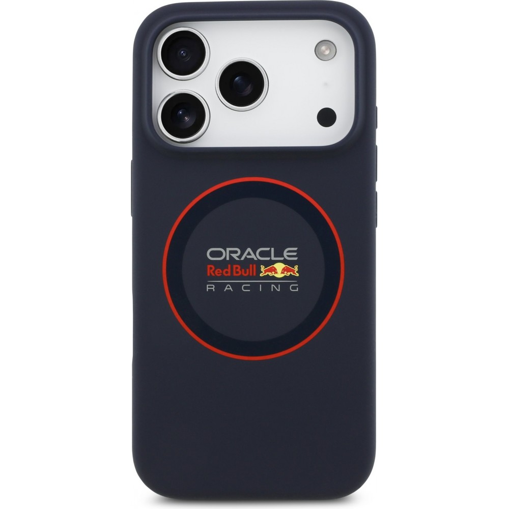 iPhone 17 Pro Case Hülle - Red Bull Racing MagSafe Silikonhülle mit rotem Ring - Blau