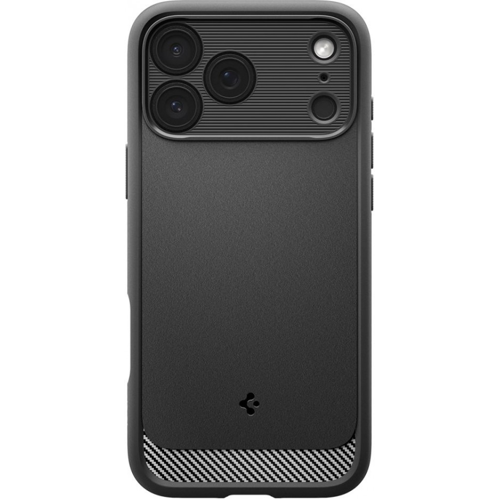 iPhone 17 Pro Case H&uuml;lle - Spigen Rugged Armor MagFit MagSafe kompatibel robust und langlebig - Schwarz
