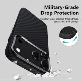 Coque iPhone 17 Pro - Tech-Protect Ion Carbon compatible avec MagSafe durable et l&eacute;g&egrave;re - Argent