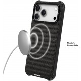iPhone 17 Pro Max Case Hülle - Youngkit Canvas aus Stoff und mit silikonverstärkten Ecken, kompatibel mit MagSafe - Grau