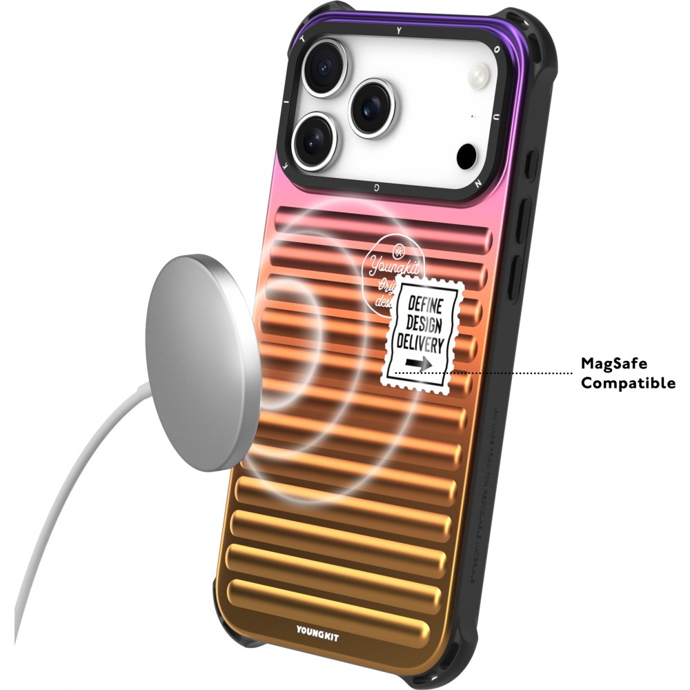iPhone 17 Pro Max Case Hülle - Youngkit Secret Color Farbverlauf kompatibel mit MagSafe - Blau