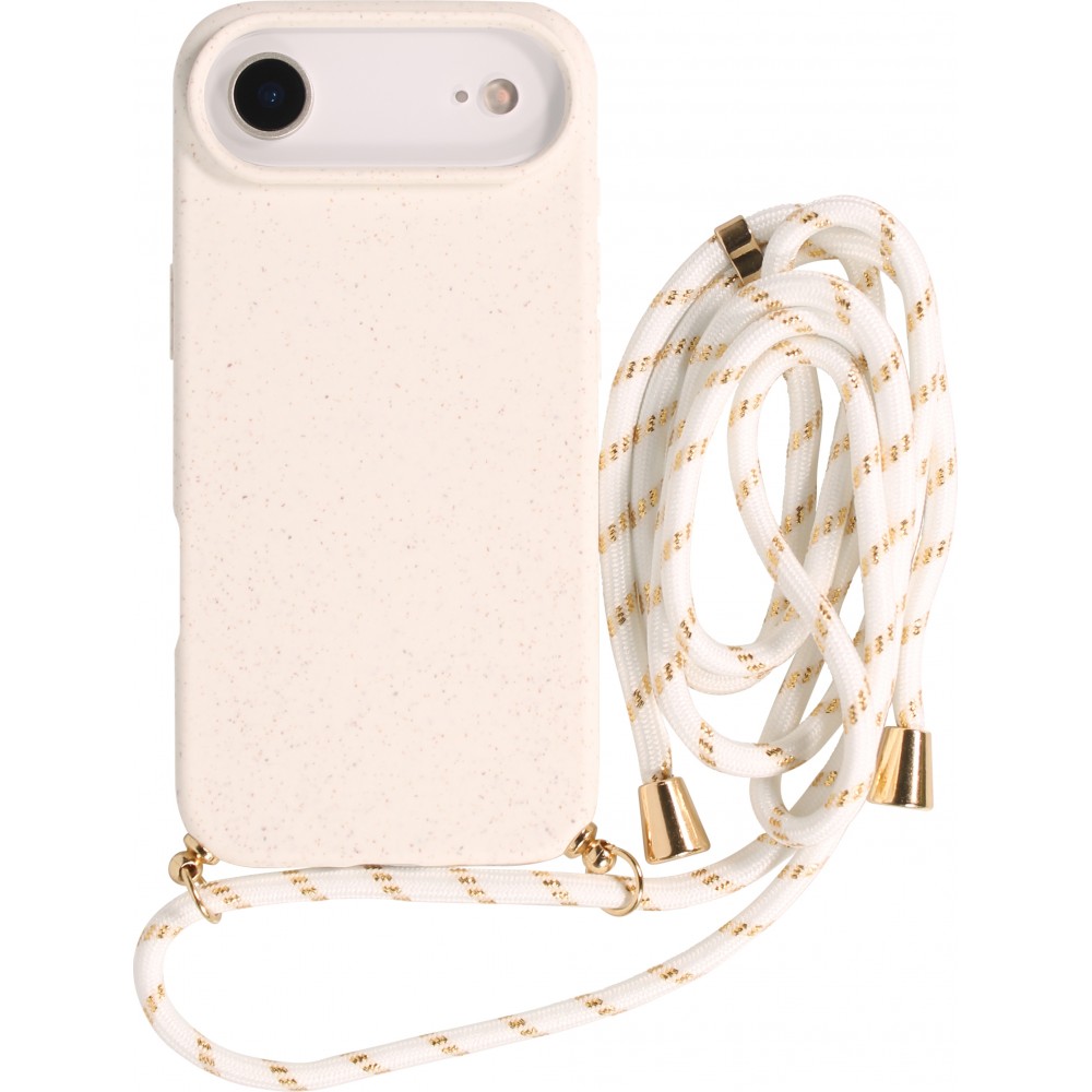 iPhone Air Case Hülle - Bio Eco-Friendly Vegan mit Handykette Necklace - Weiss