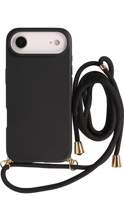 iPhone Air Case Hülle - Bio Eco-Friendly Vegan mit Handykette Necklace - Schwarz