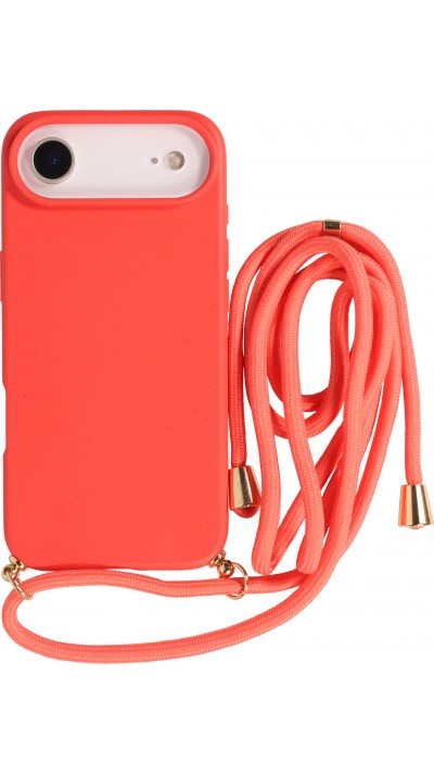 iPhone Air Case Hülle - Bio Eco-Friendly Vegan mit Handykette Necklace - Rot