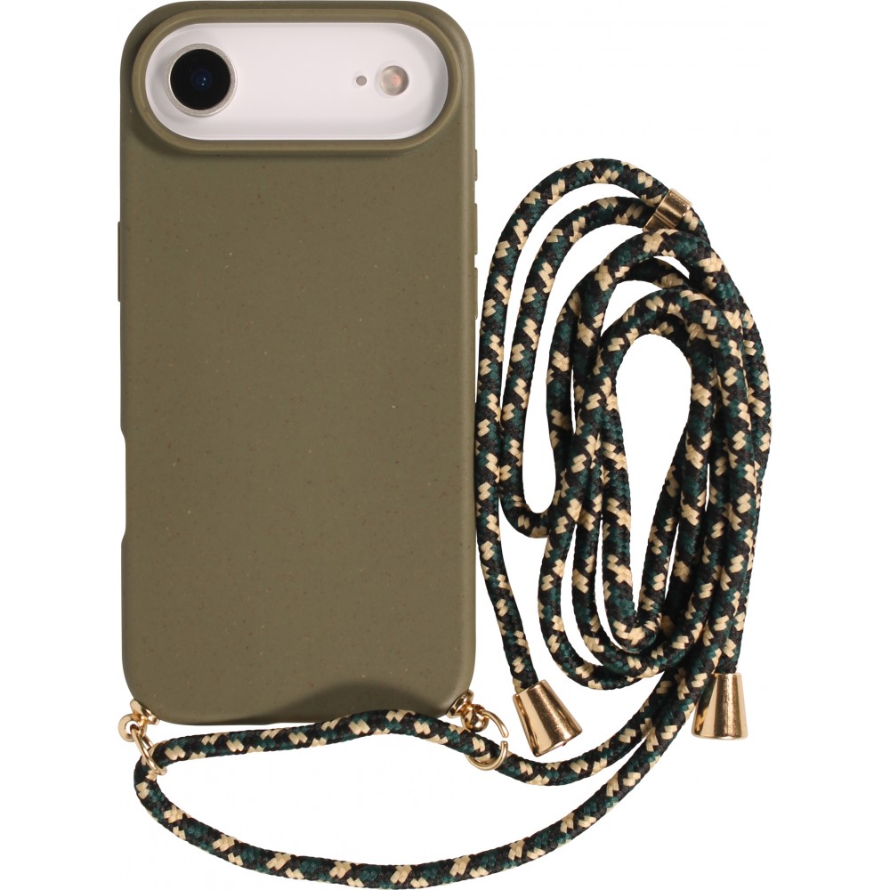 iPhone Air Case Hülle - Bio Eco-Friendly Vegan mit Handykette Necklace - Dunkelgrün