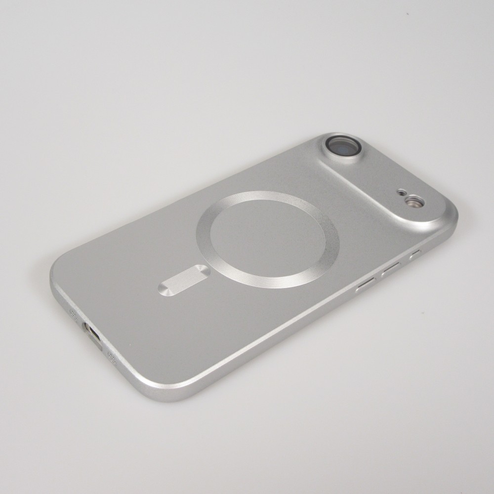 iPhone Air Case Hülle - Gummi weich mit Kameraschutzglas MagSafe - Silber