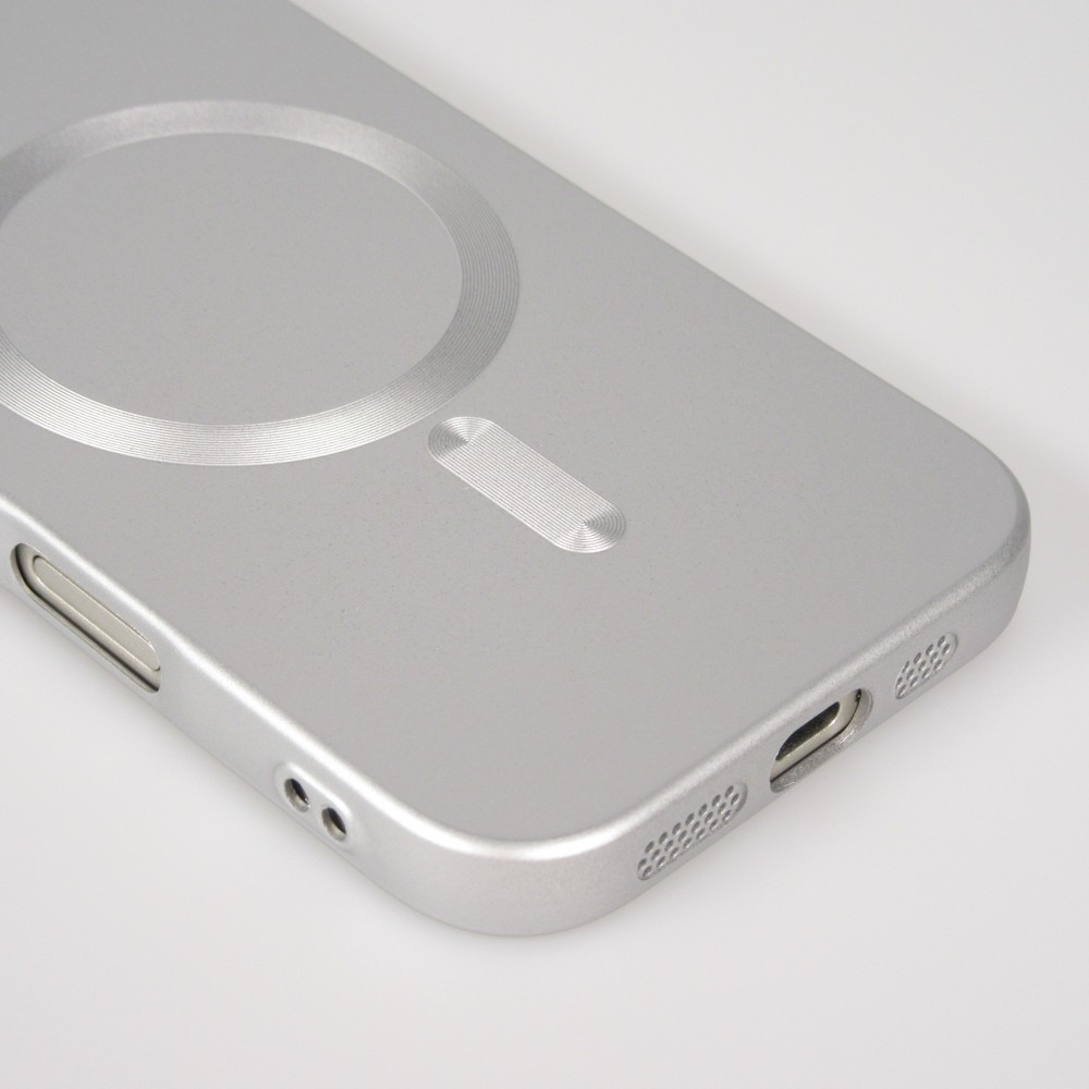 iPhone Air Case Hülle - Gummi weich mit Kameraschutzglas MagSafe - Silber