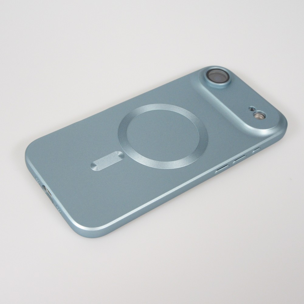 iPhone Air Case Hülle - Gummi weich mit Kameraschutzglas MagSafe - Blau