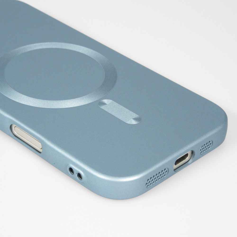 iPhone Air Case Hülle - Gummi weich mit Kameraschutzglas MagSafe - Blau
