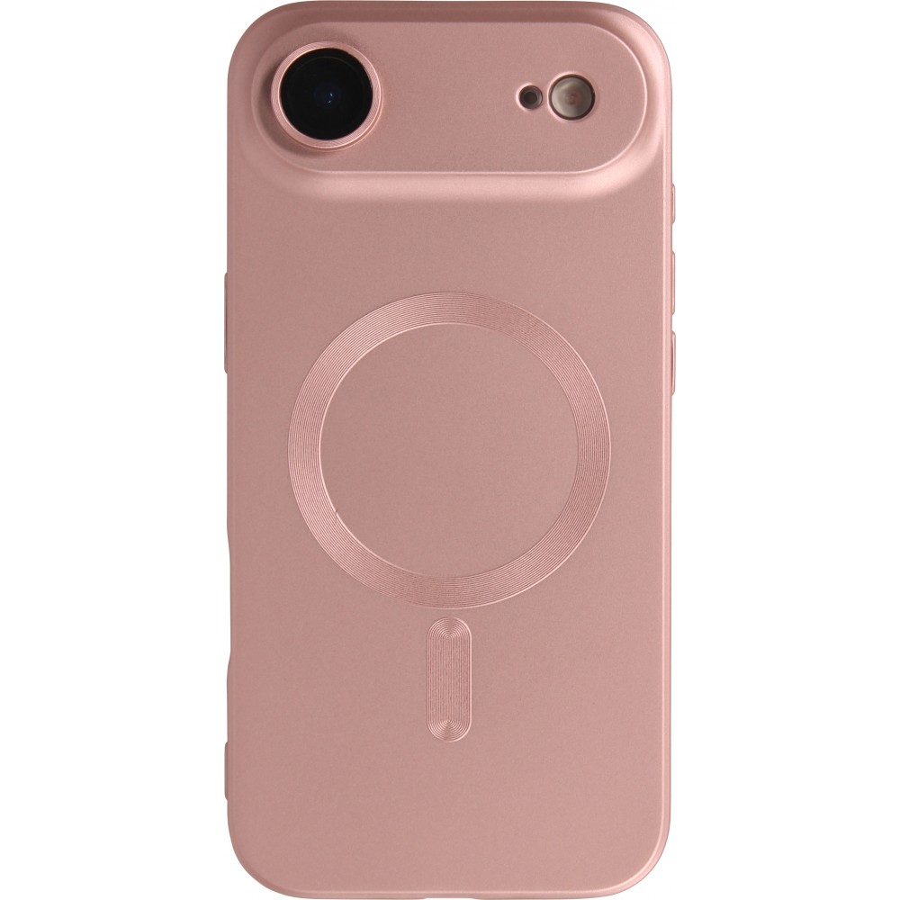 iPhone Air Case Hülle - Gummi weich mit Kameraschutzglas MagSafe - Rosa