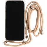 Hülle iPhone Air - Gummi transparent mit Seil beige