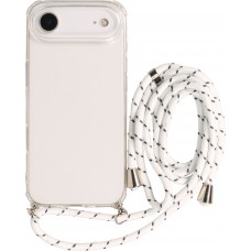 Hülle iPhone Air - Gummi transparent mit Seil - Weiss gefleckt
