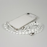 Hülle iPhone Air - Gummi transparent mit Seil - Weiss gefleckt