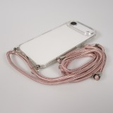 Hülle iPhone Air - Gummi transparent mit Seil rosa - Gold