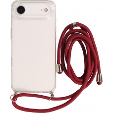 Hülle iPhone Air - Gummi transparent mit Seil - Rot