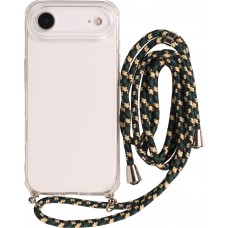 iPhone Air Case Hülle - Gummi transparent bumper mit Seil - Grün / gold
