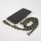 iPhone Air Case Hülle - Gummi transparent bumper mit Seil - Grün / gold