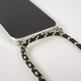 iPhone Air Case Hülle - Gummi transparent bumper mit Seil - Grün / gold