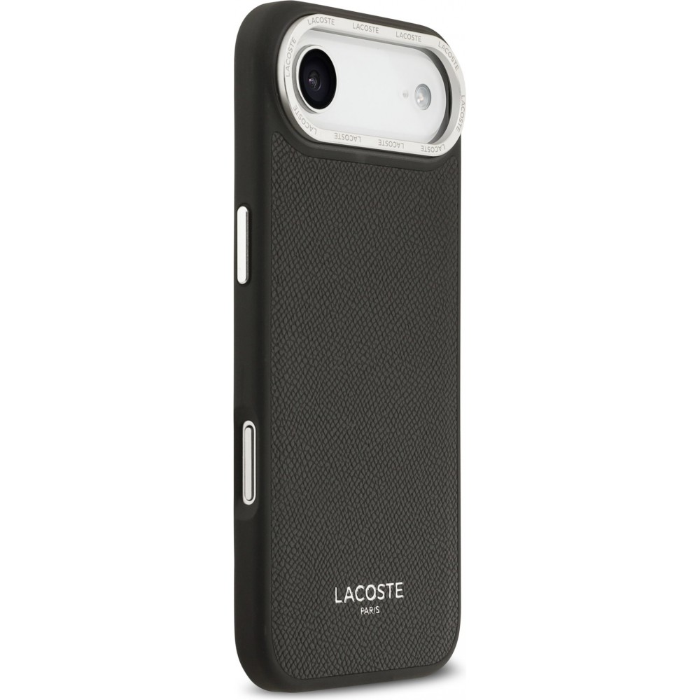 iPhone Air Case Hülle - Lacoste PU Leder Champs Elysees MagSafe elegante und langlebige Schutzhülle - Schwarz