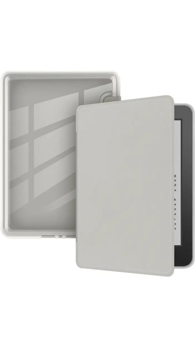 Kindle Paperwhite 2024 (12e génération) Case Hülle - Ultra-transparente Acryl- und TPU-Hülle mit Stosschutz und Standby / Weckfunktion - Grau