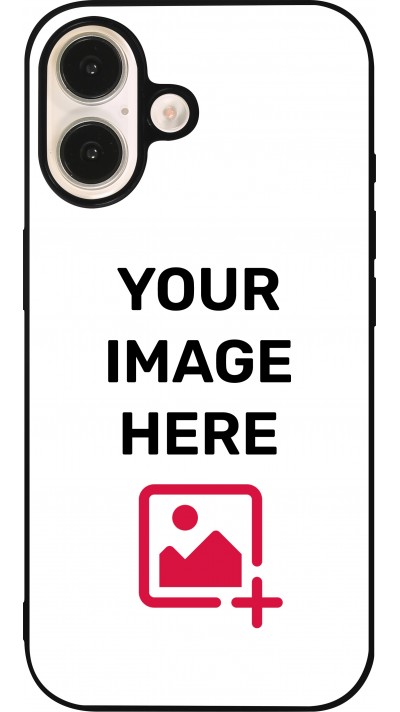 Personalisierte Hülle mit schwarzen Silikonrändern - iPhone 16