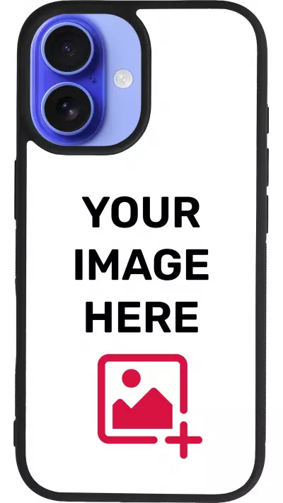 Personalisierte Hülle mit schwarzen Silikonrändern - iPhone 16