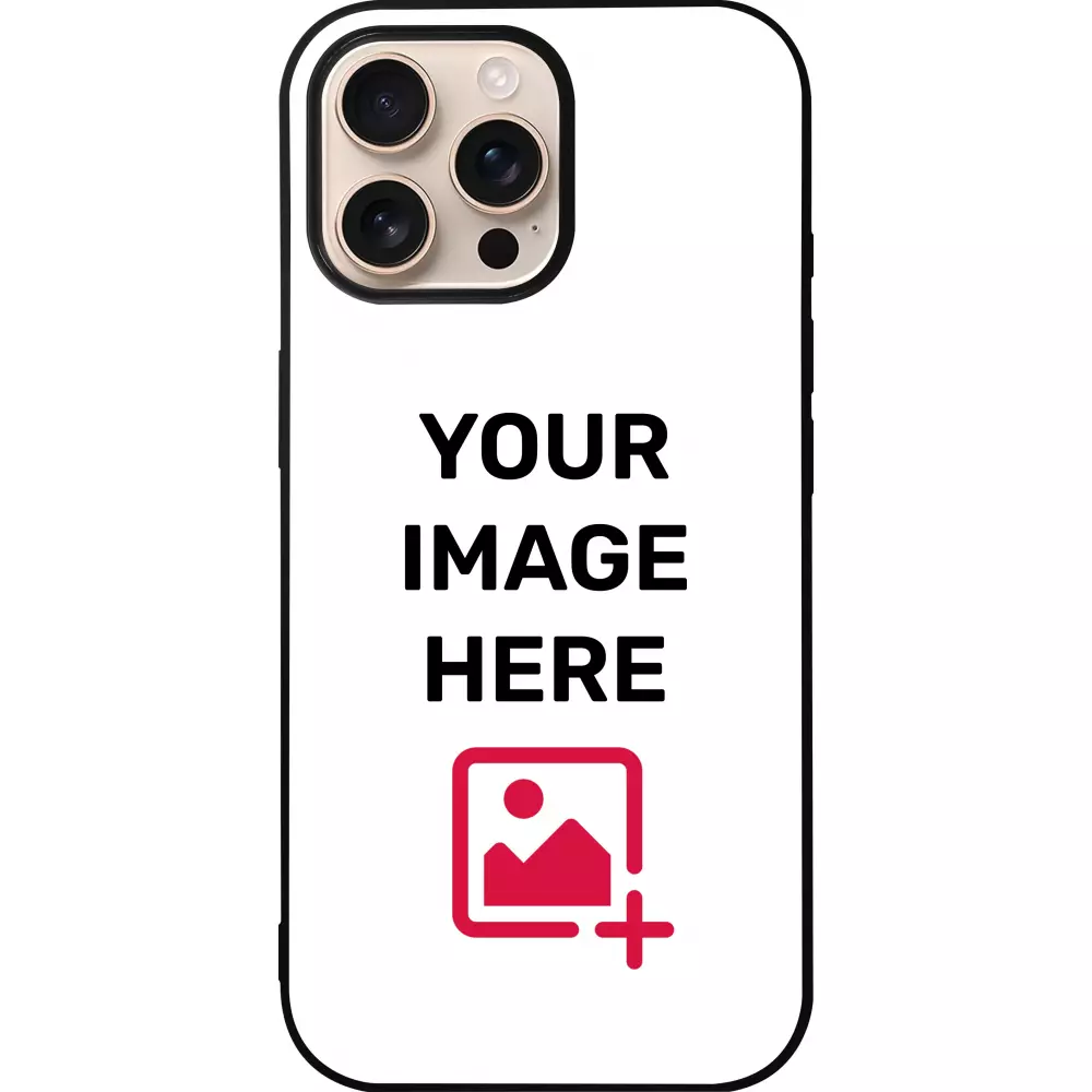 Personalisierte Hülle mit schwarzen Silikonrändern - iPhone 16 Pro Max