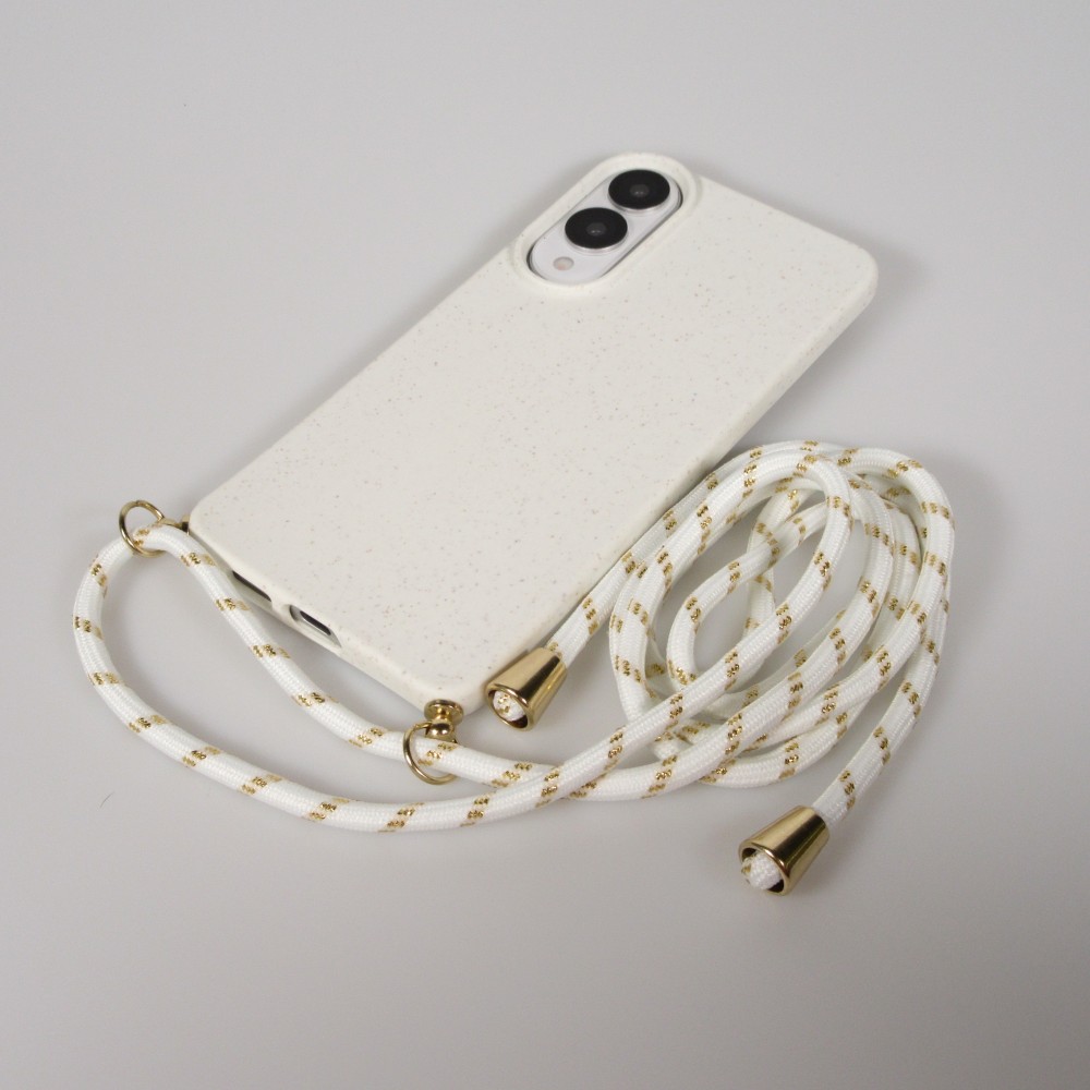 Samsung Galaxy S26 Ultra Case Hülle - Bio Eco-Friendly Vegan mit Handykette Necklace - Weiss