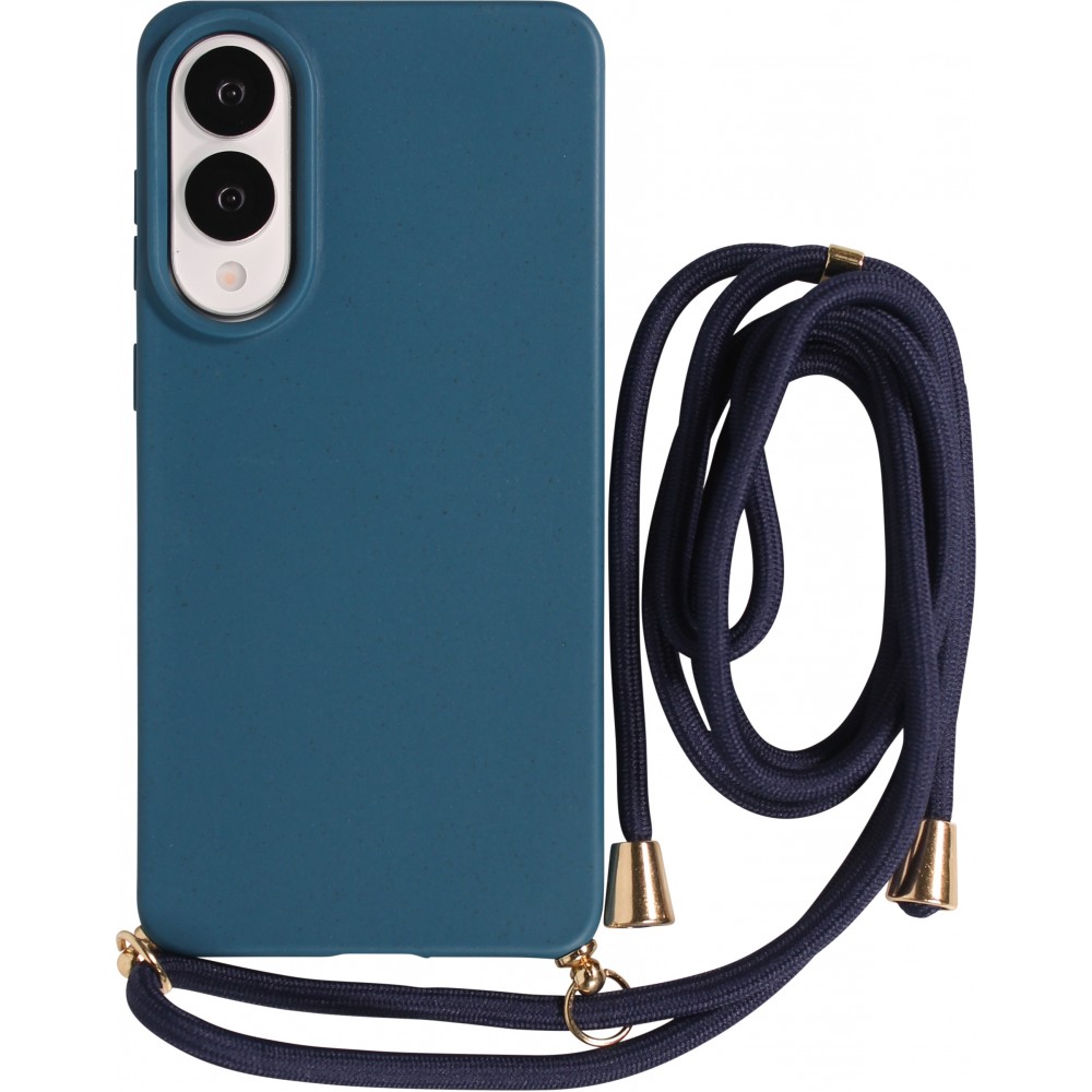 Coque Samsung Galaxy S25 Edge - Bio Eco-Friendly nature avec cordon collier - Bleu