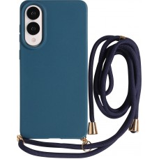 Coque Samsung Galaxy S25 Edge - Bio Eco-Friendly nature avec cordon collier - Bleu
