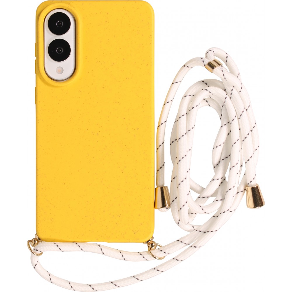 Samsung Galaxy S26 Case Hülle - Bio Eco-Friendly Vegan mit Handykette Necklace - Gelb