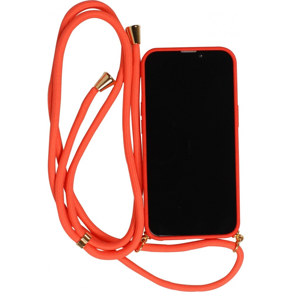 Samsung Galaxy S25 Edge Case Hülle - Bio Eco-Friendly Vegan mit Handykette Necklace - Rot