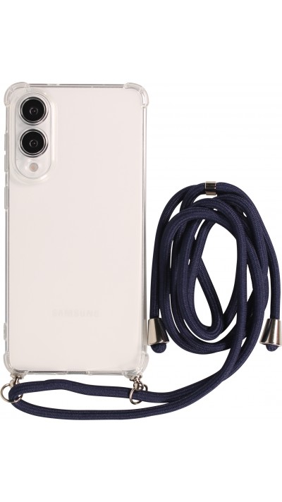 Coque Samsung Galaxy S25 Edge - Gel transparent avec lacet - Bleu