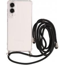 Hülle Samsung Galaxy S25 FE - Gummi transparent mit Seil - Schwarz