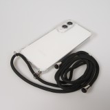 Hülle Samsung Galaxy S25 FE - Gummi transparent mit Seil - Schwarz