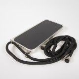 Hülle Samsung Galaxy S25 FE - Gummi transparent mit Seil - Schwarz