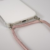 Coque Samsung Galaxy S25 Edge - Gel transparent avec lacet or - Rose