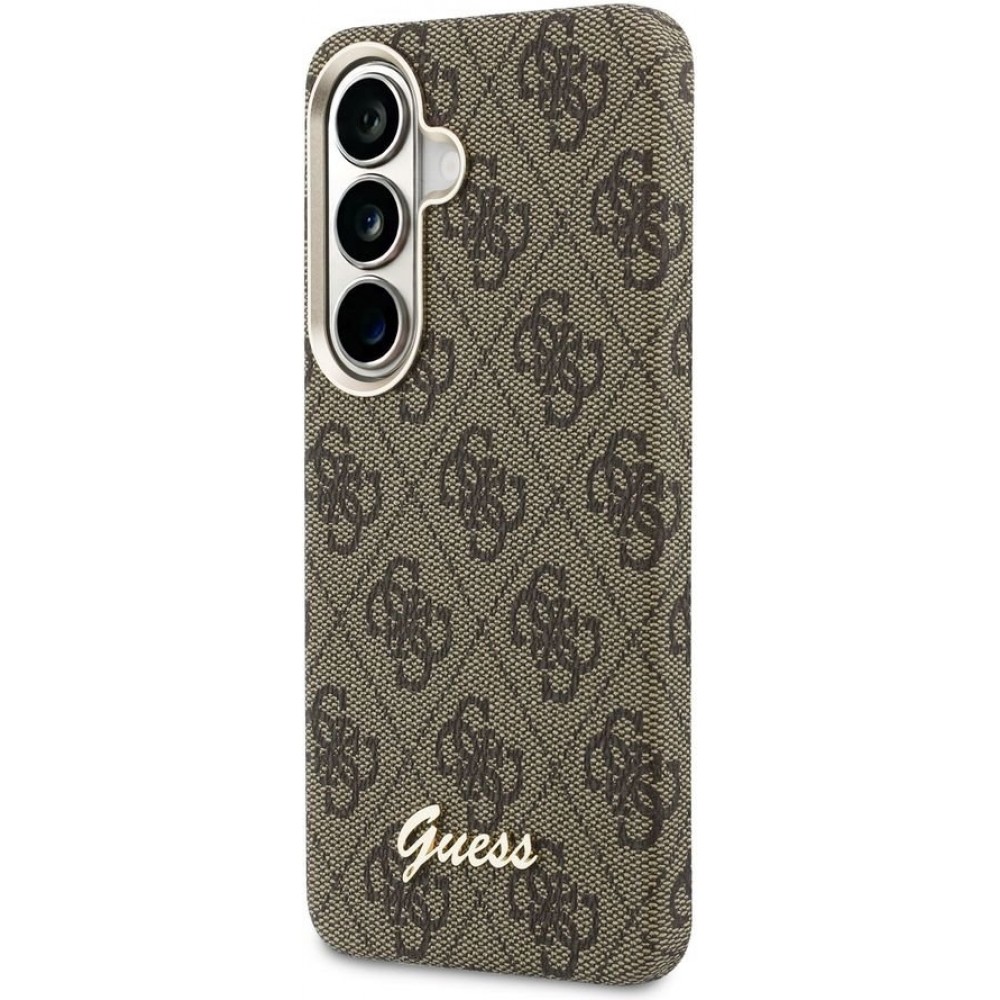 Galaxy S26 Case Hülle - Guess 4G Script MagSafe Magnetische elegante Schutz - Braun