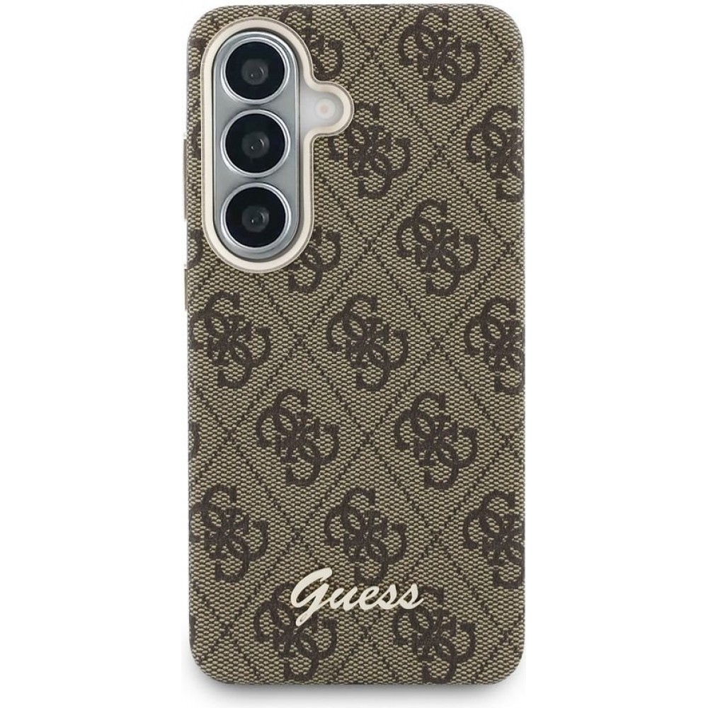 Galaxy S26 Case Hülle - Guess 4G Script MagSafe Magnetische elegante Schutz - Braun