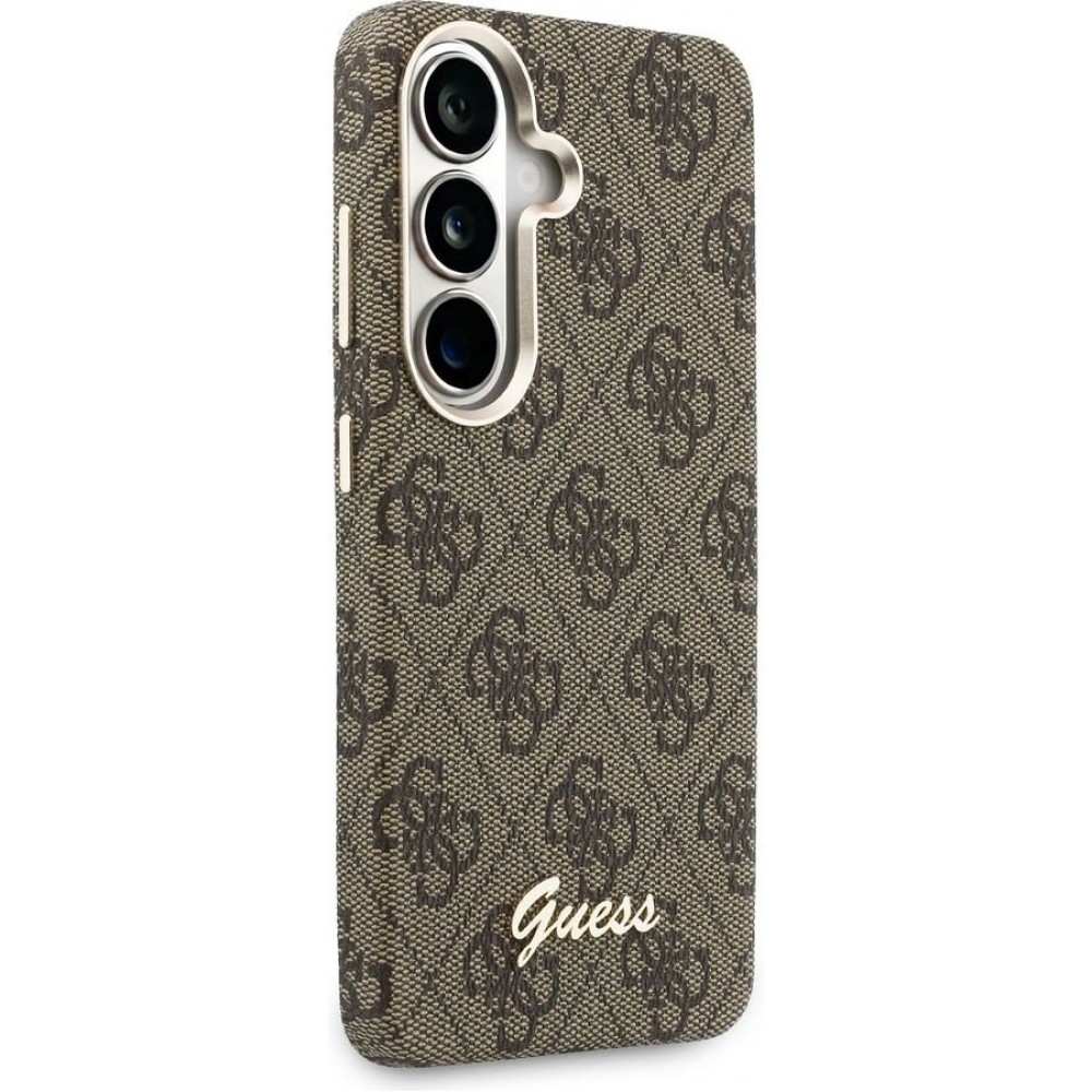 Galaxy S26 Case Hülle - Guess 4G Script MagSafe Magnetische elegante Schutz - Braun