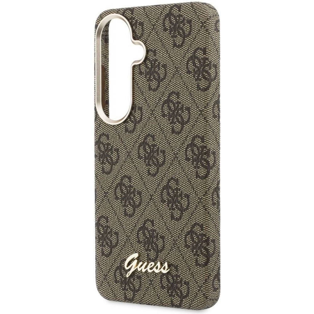 Galaxy S26 Case Hülle - Guess 4G Script MagSafe Magnetische elegante Schutz - Braun