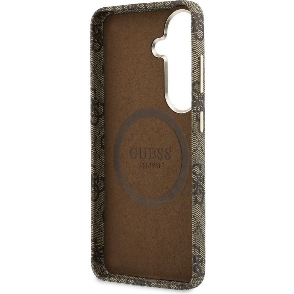 Galaxy S26 Case Hülle - Guess 4G Script MagSafe Magnetische elegante Schutz - Braun