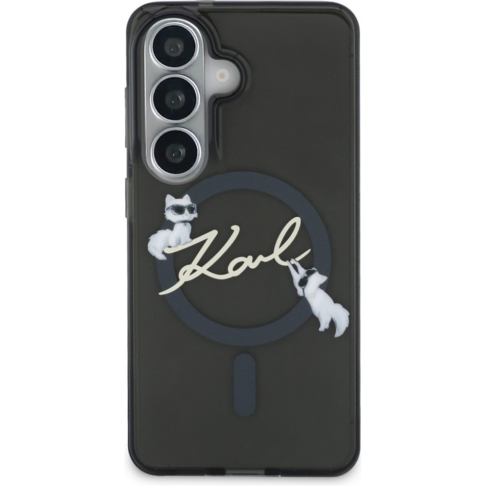 Coque Samsung Galaxy S26 - Karl Lagerfeld IML KC Script MagSafe protection &eacute;l&eacute;gante - Noir