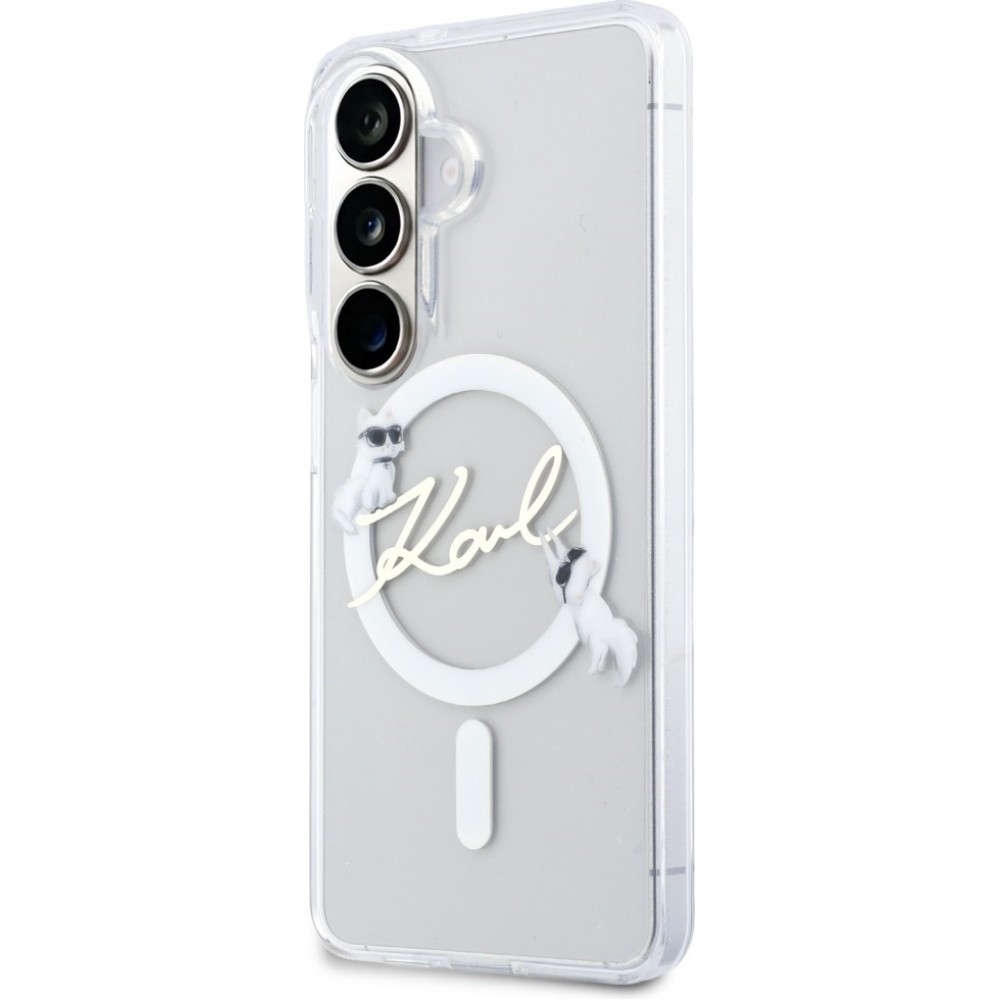 Coque Samsung Galaxy S26 - Karl Lagerfeld IML KC Script MagSafe protection &eacute;l&eacute;gante - Transparent