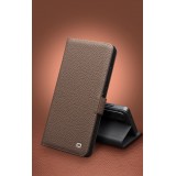 Samsung Galaxy S26 Ultra Case Hülle - Flip Qialino Full Grain Wallet Echtleder matt mit Magnetverschluss - Braun