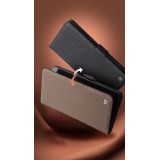 Samsung Galaxy S26 Ultra Case Hülle - Flip Qialino Full Grain Wallet Echtleder matt mit Magnetverschluss - Braun