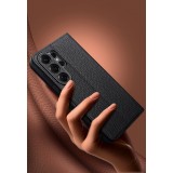 Samsung Galaxy S26 Ultra Case Hülle - Flip Qialino Full Grain Wallet Echtleder matt mit Magnetverschluss - Braun