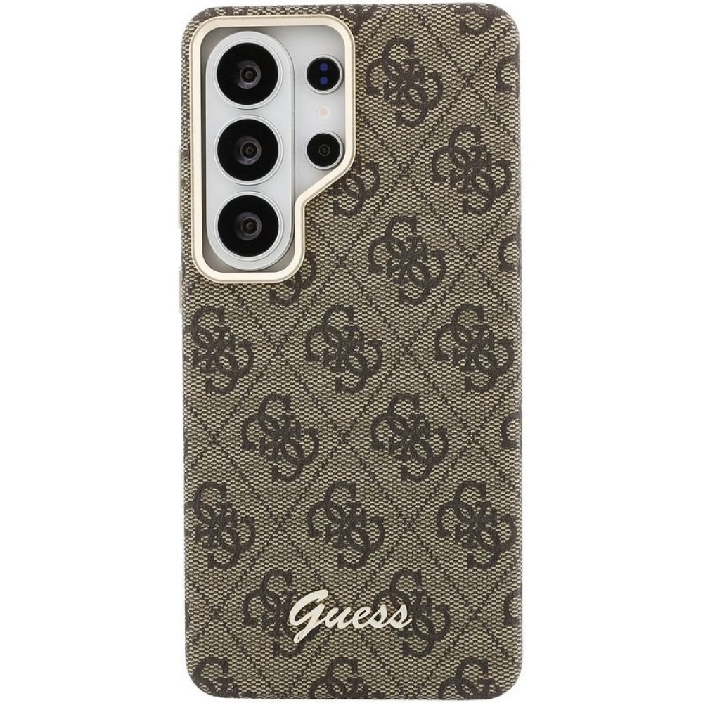 Coque Samsung Galaxy S26 Ultra - Guess 4G Script MagSafe Magnetic protection élégante - Brun