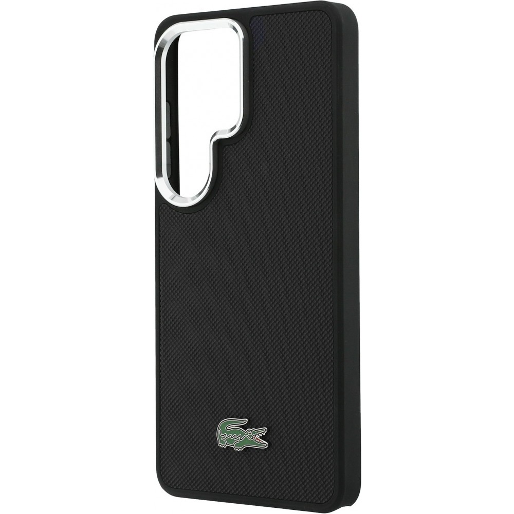 Coque Samsung Galaxy S26 Ultra - Lacoste Petit Pique MagSafe avec logo m&eacute;tal protection &eacute;l&eacute;gante et durable - Noir