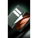Galaxy Z Fold7 Case H&uuml;lle - Flip Qialino Full Grain Wallet Echtleder matt mit Magnetverschluss - Gr&uuml;n